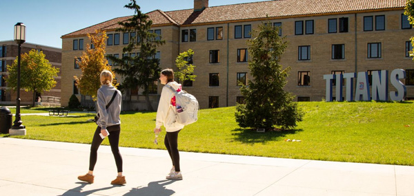 students on UDM campus